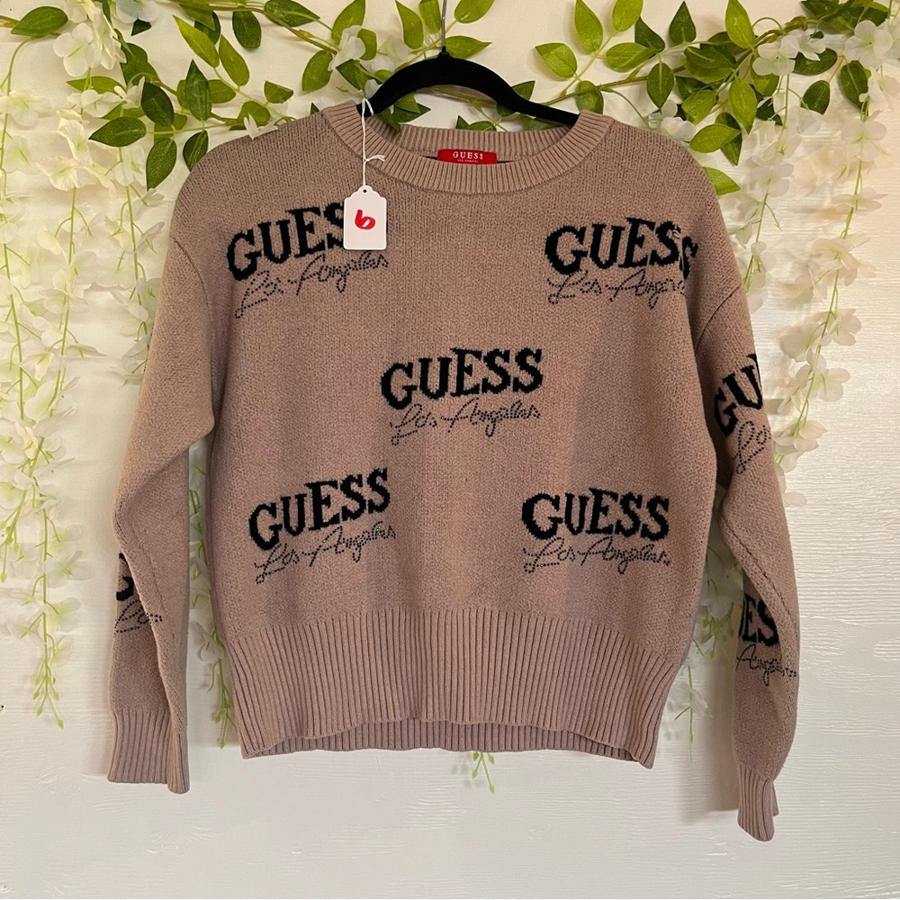 Guess Women's Beige Logo Sweater
